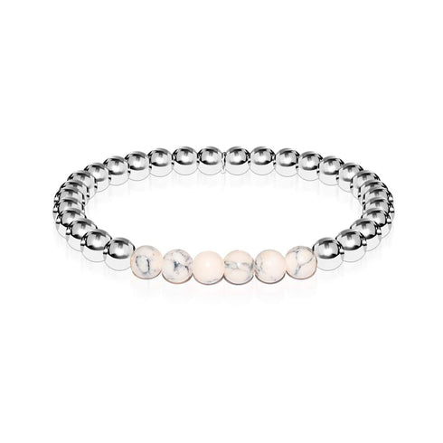 Begeistert | Silber | Creme Türkis | Edelstein-Ausdrucksarmband